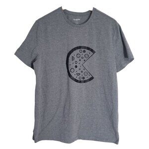 Goodfellow Lyndale Tee Gray T-Shirt With Pizza Slice Graphic Short Sleeve Size L